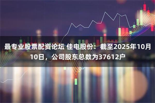 最专业股票配资论坛 佳电股份：截至2025年10月10日，公司股东总数为37612户